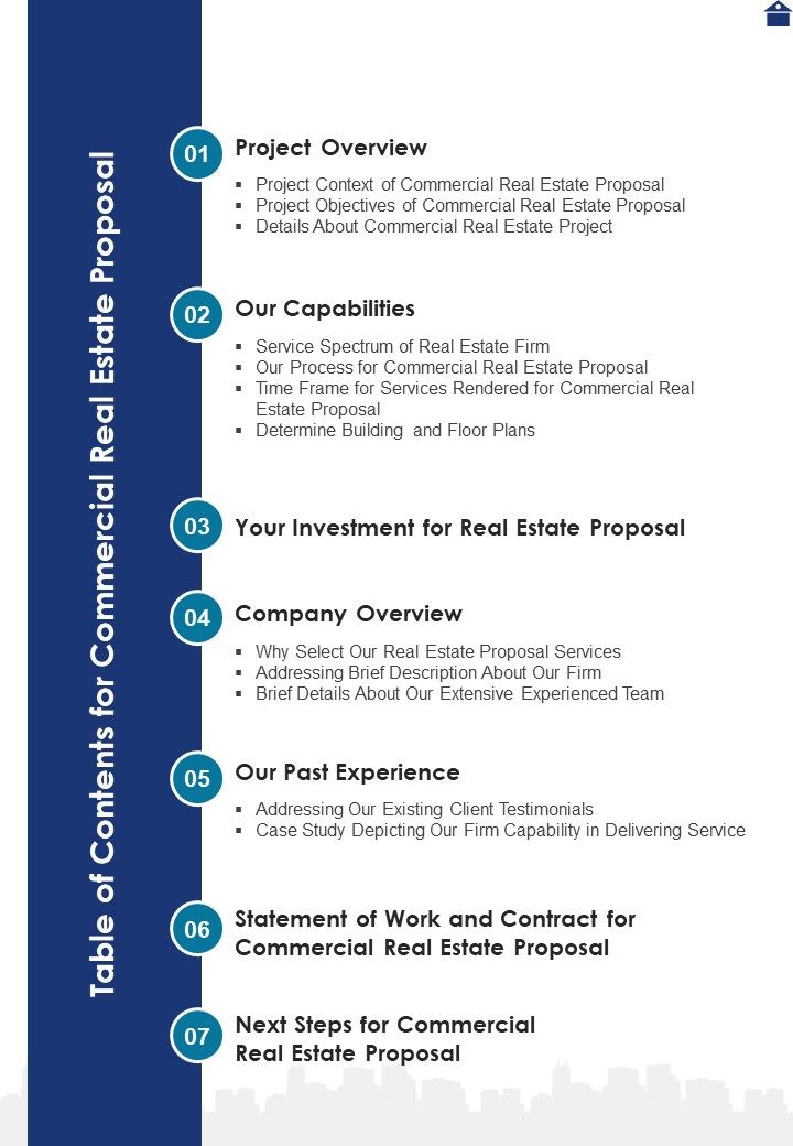 Table_Of_Contents_For_Commercial_Property_Proposal_One_Pager_Sample_Example_Document_Slide_1.jpg
