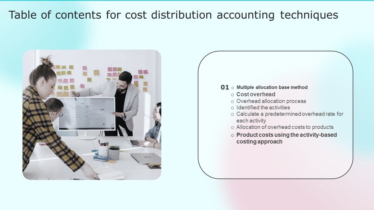 Table_Of_Contents_For_Cost_Distribution_Accounting_Techniques_Rate_Demonstration_PDF_Slide_1.jpg
