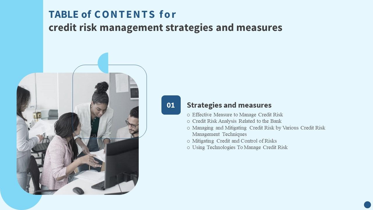 Table_Of_Contents_For_Credit_Risk_Management_Strategies_And_Measures_Brochure_PDF_Slide_1.jpg