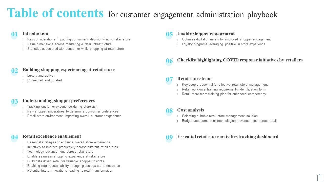 Table_Of_Contents_For_Customer_Engagement_Administration_Playbook_Download_PDF_Slide_1.jpg