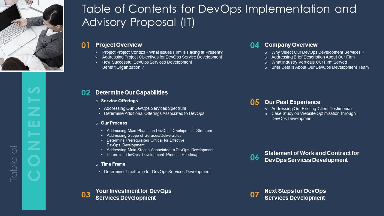 Table_Of_Contents_For_Devops_Implementation_And_Advisory_Proposal_IT_Brochure_PDF_Slide_1.jpg