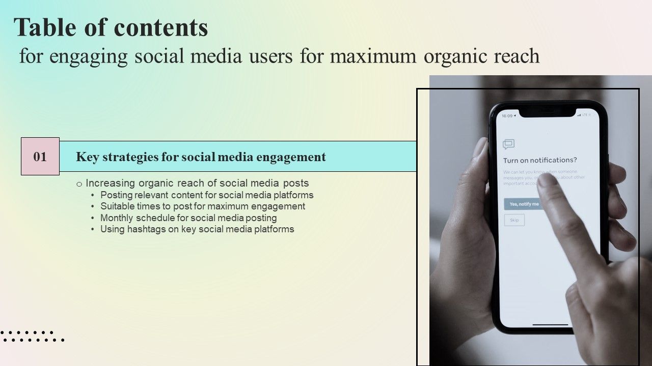 Table_Of_Contents_For_Engaging_Social_Media_Users_For_Maximum_Organic_Reach_Summary_PDF_Slide_1.jpg