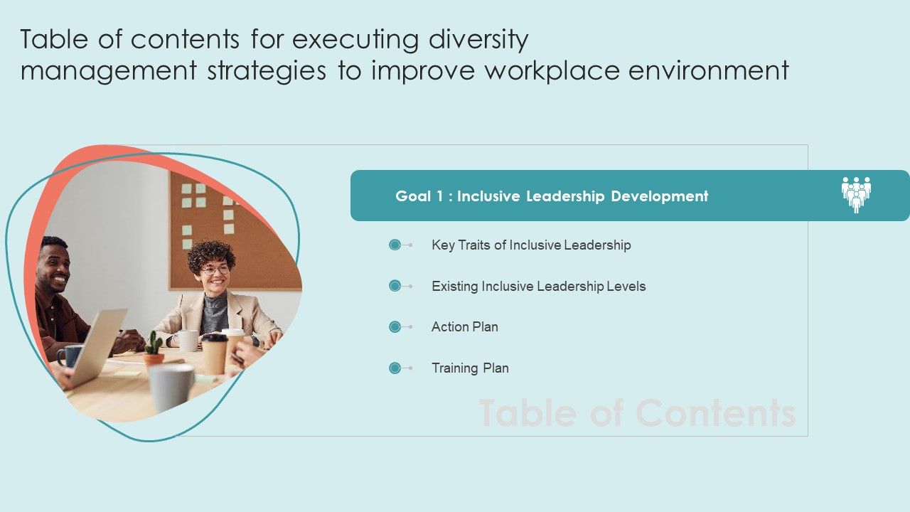 Table_Of_Contents_For_Executing_Diversity_Management_Strategies_To_Improve_Workplace_Environment_Infographics_PDF_Slide_1.jpg