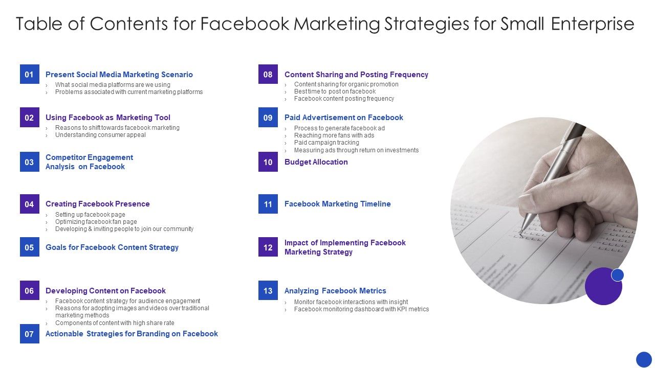 Table_Of_Contents_For_Facebook_Marketing_Strategies_For_Small_Enterprise_Infographics_PDF_Slide_1.jpg
