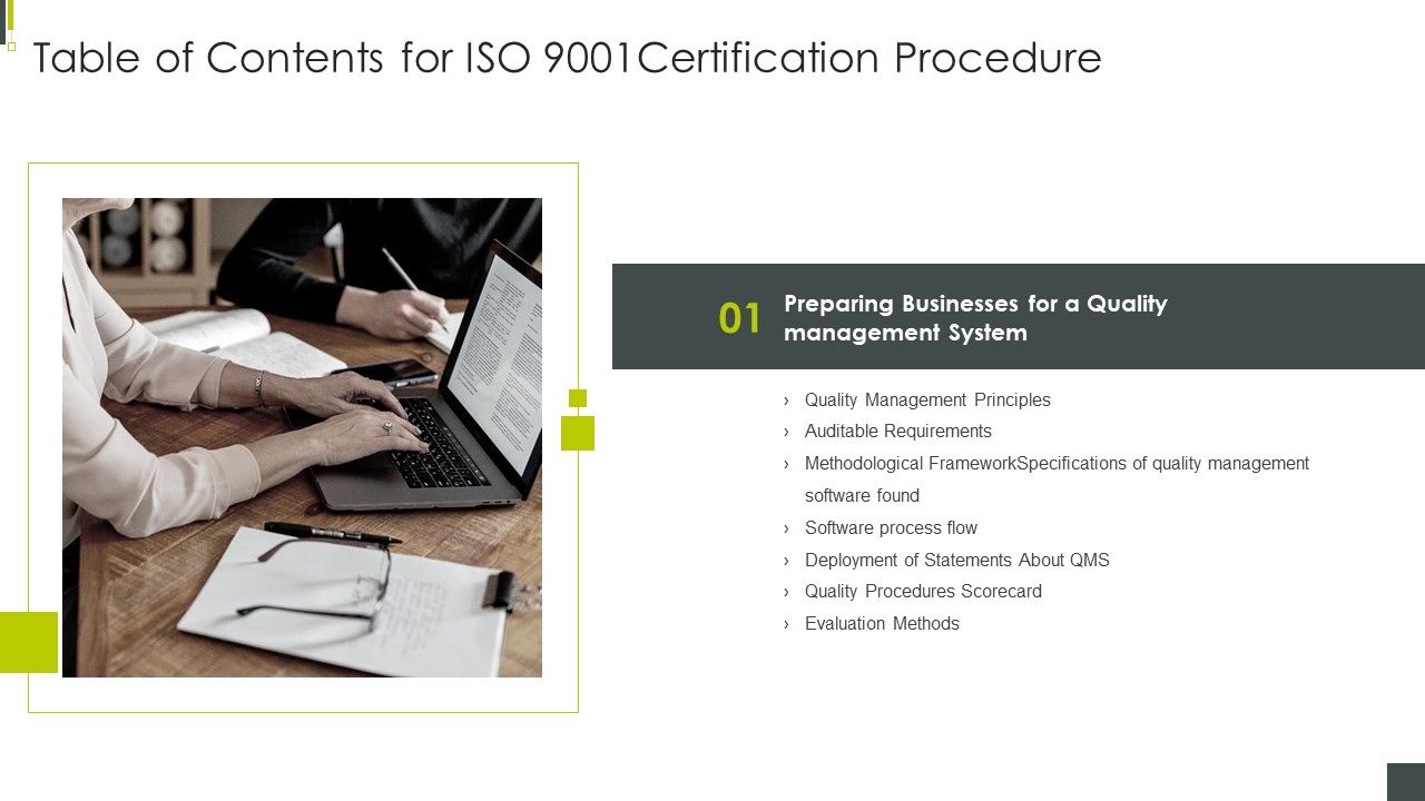 Table_Of_Contents_For_ISO_9001Certification_Procedure_System_Template_PDF_Slide_1.jpg