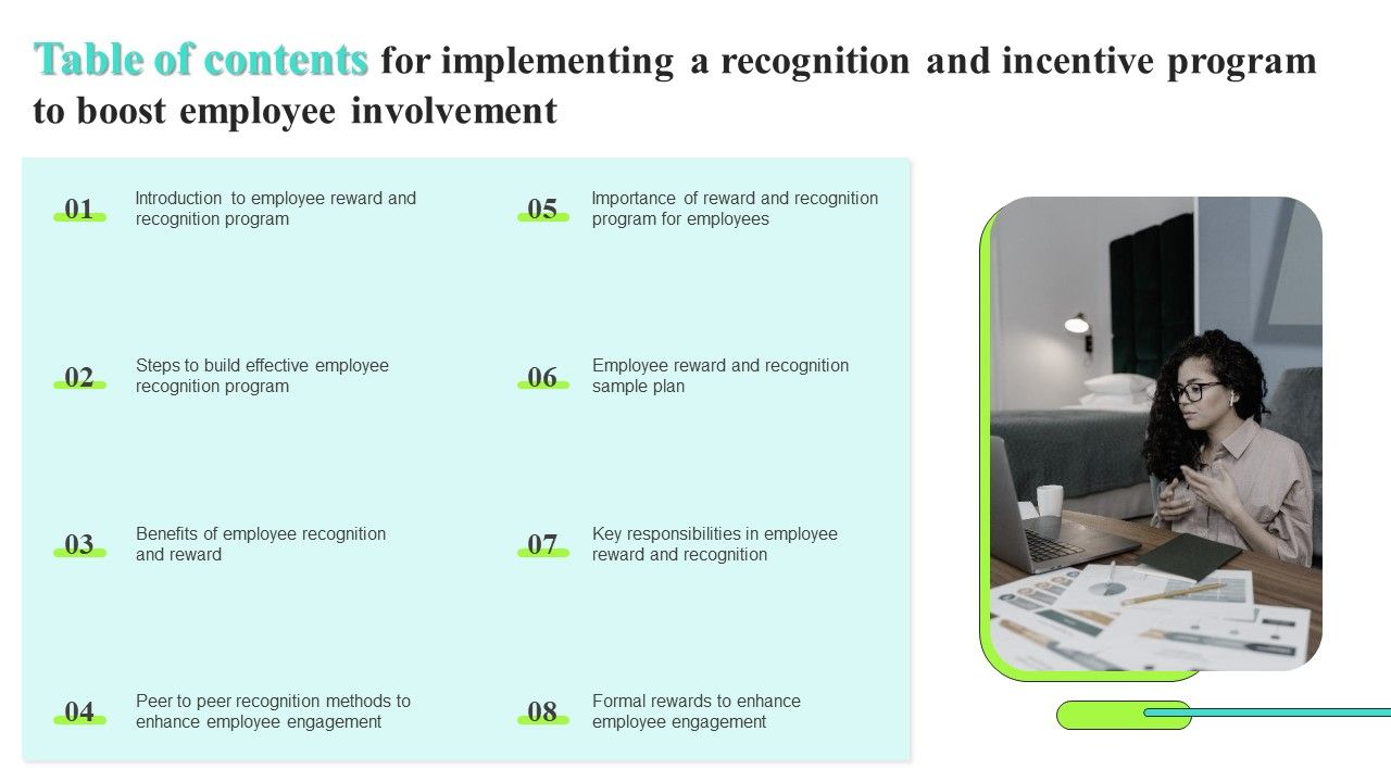 Table_Of_Contents_For_Implementing_A_Recognition_And_Incentive_Program_To_Boost_Employee_Involvement_Demonstration_PDF_Slide_1.jpg
