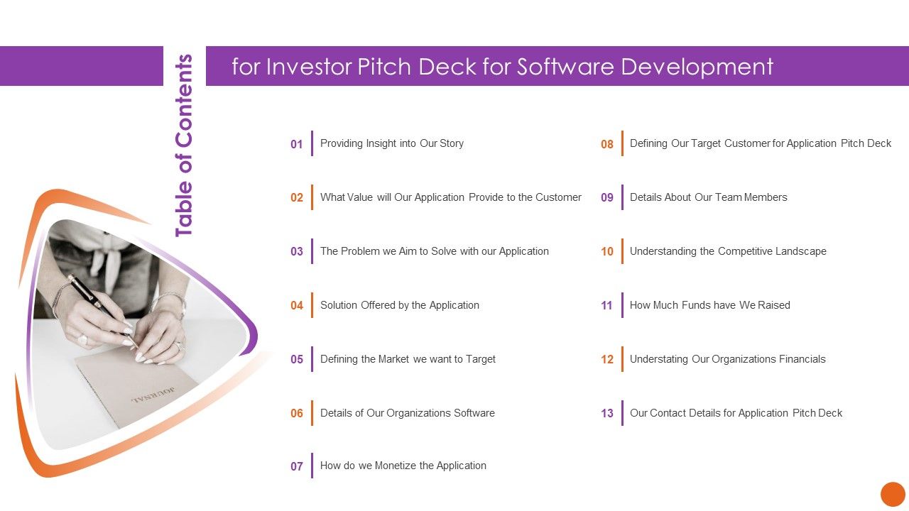 Table_Of_Contents_For_Investor_Pitch_Deck_For_Software_Development_Ideas_PDF_Slide_1.jpg