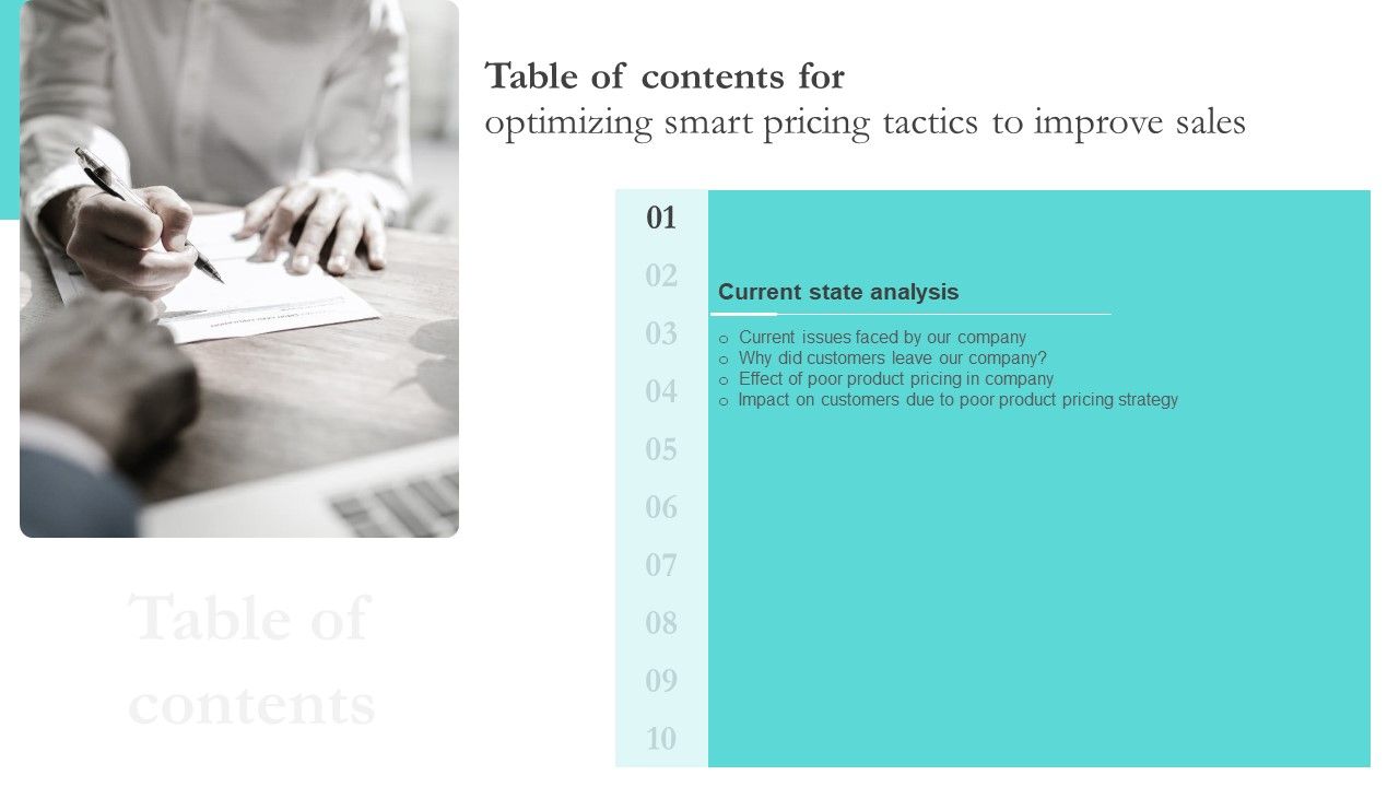 Table_Of_Contents_For_Optimizing_Smart_Pricing_Tactics_To_Improve_Sales_Strategy_Clipart_PDF_Slide_1.jpg