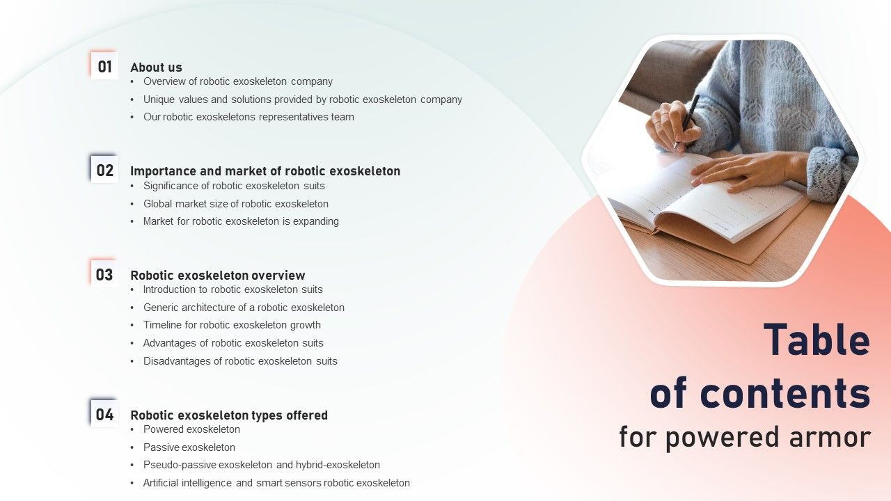 Table_Of_Contents_For_Powered_Armor_Ppt_Infographics_Topics_PDF_Slide_1.jpg