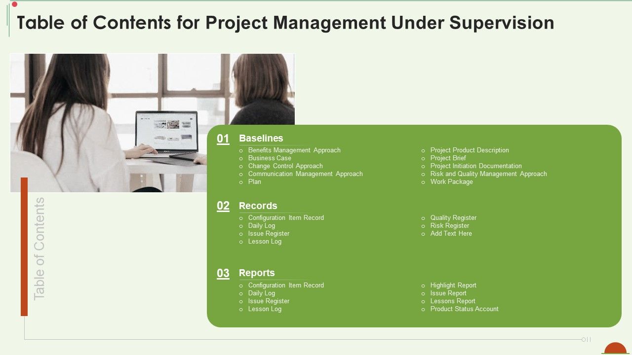 Table_Of_Contents_For_Project_Management_Under_Supervision_Demonstration_PDF_Slide_1.jpg