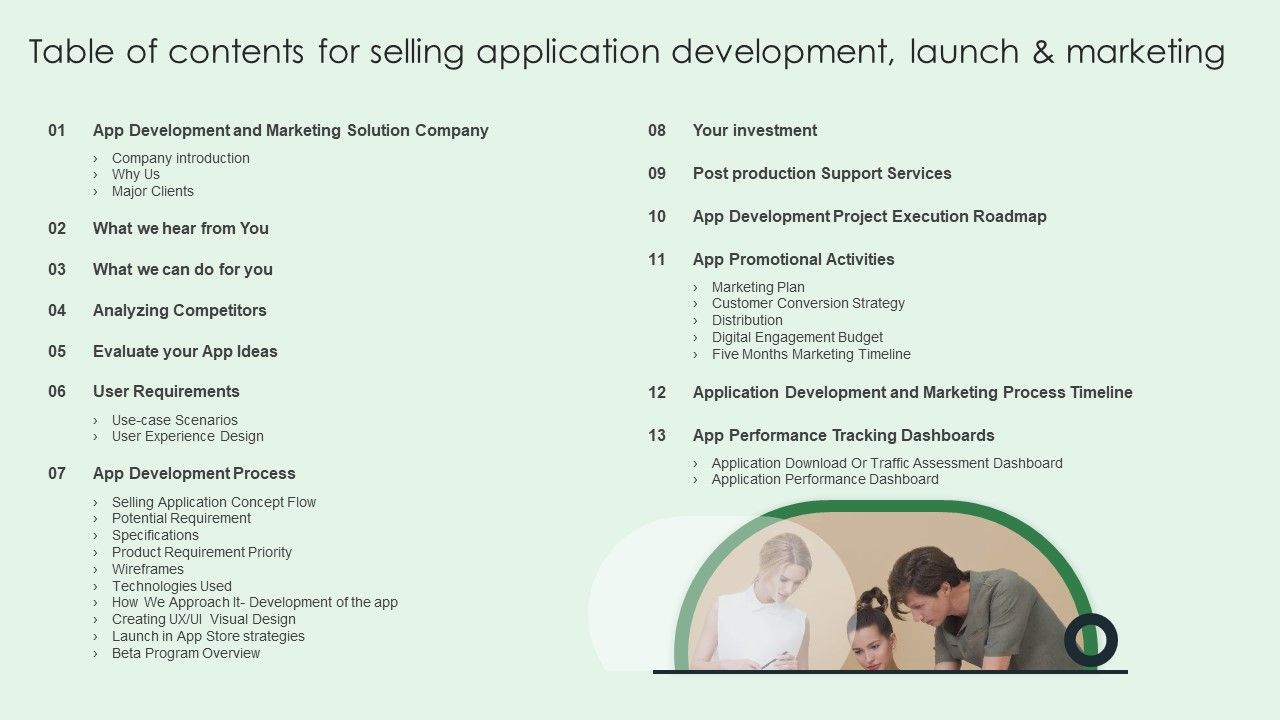 Table_Of_Contents_For_Selling_Application_Development_Launch_And_Marketing_Sample_PDF_Slide_1.jpg