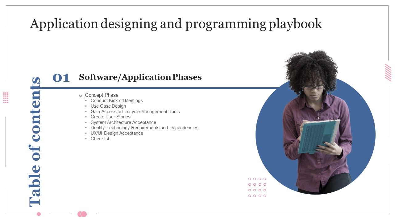 Table_Of_Contents_For_Software_Designing_And_Development_Playbook_Slide_Portrait_PDF_Slide_1.jpg