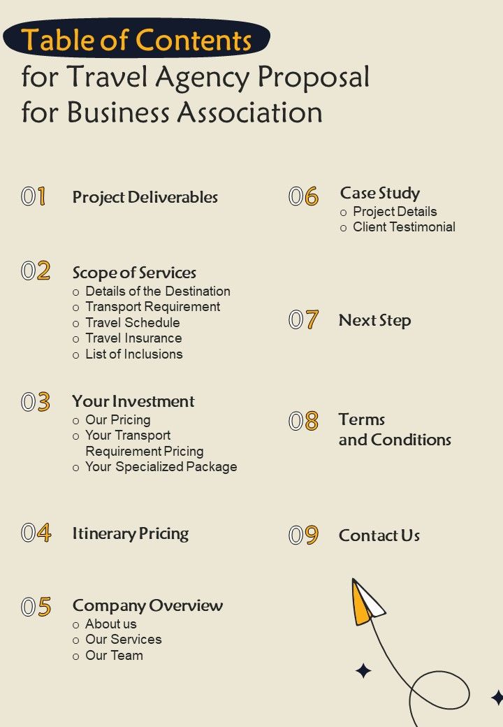 Table_Of_Contents_For_Travel_Agency_Proposal_For_Business_Association_One_Pager_Sample_Example_Document_Slide_1.jpg