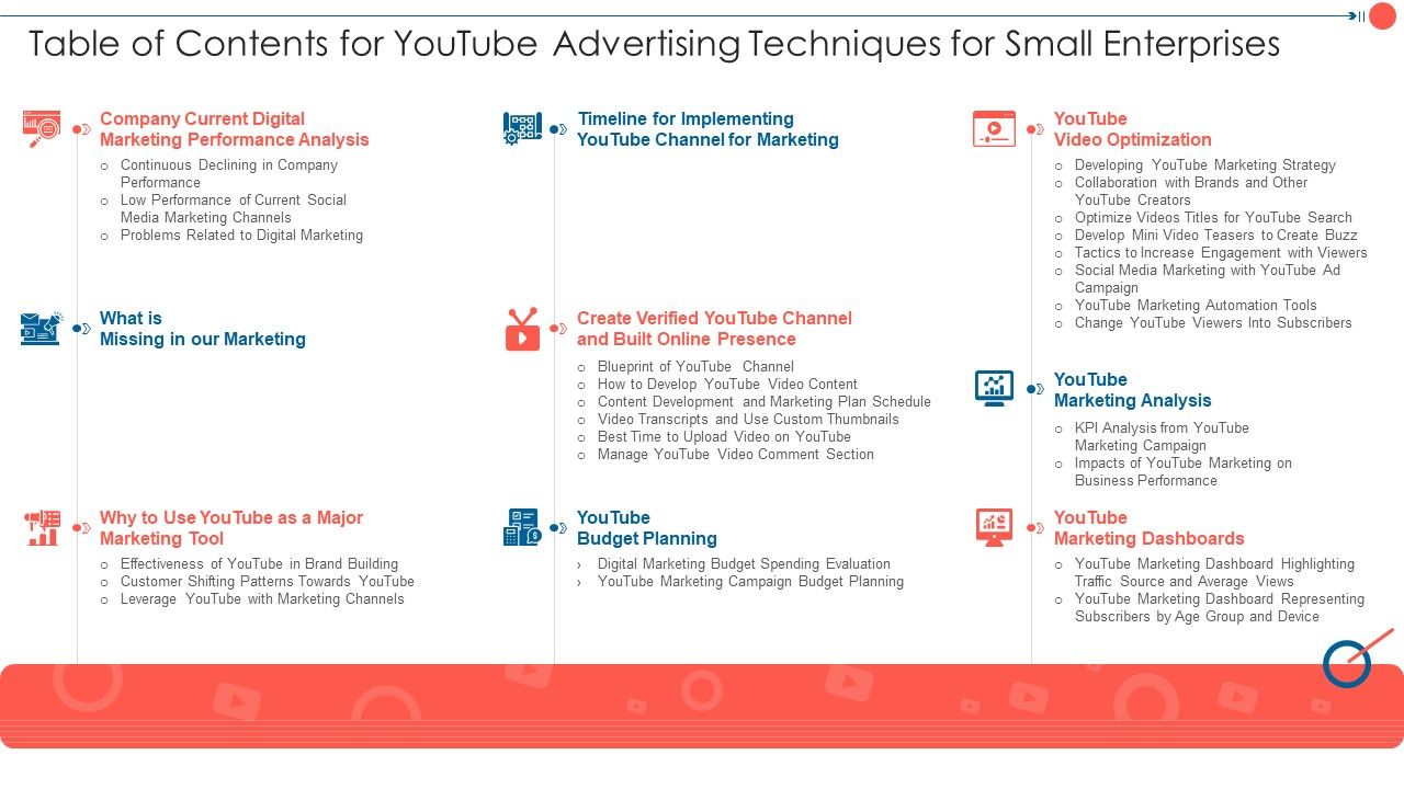 Table_Of_Contents_For_Youtube_Advertising_Techniques_For_Small_Enterprises_Diagrams_PDF_Slide_1.jpg