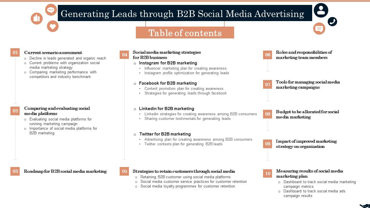 Table_Of_Contents_Generating_Leads_Through_B2B_Social_Media_Advertising_Background_PDF_Slide_1.jpg
