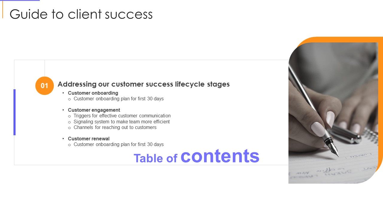 Table_Of_Contents_Guide_To_Client_Success_Customer_Infographics_PDF_Slide_1.jpg