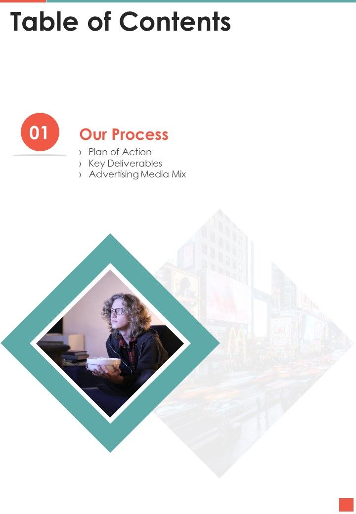 Table Of Contents TV Promotion Proposal One Pager Sample Example Document Slide01