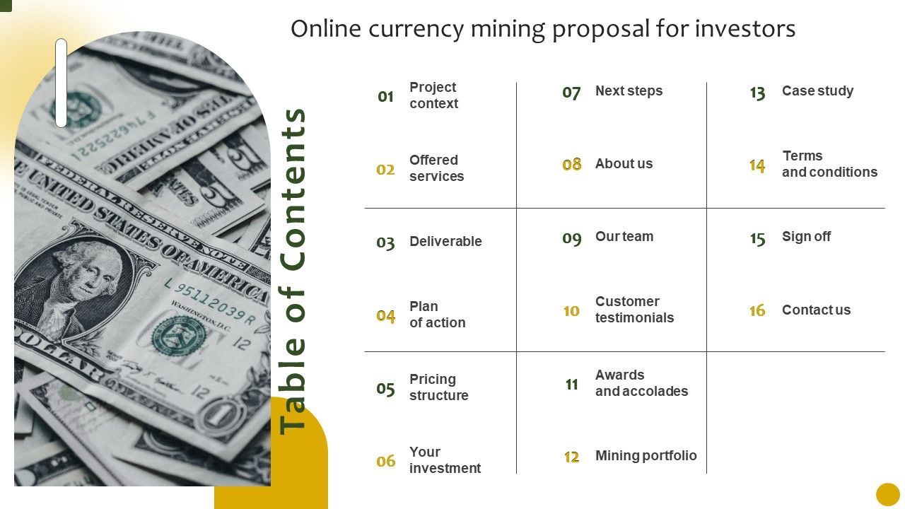 Table_Of_Contnets_Online_Currency_Mining_Proposal_For_Investors_Ppt_File_Diagrams_PDF_Slide_1.jpg