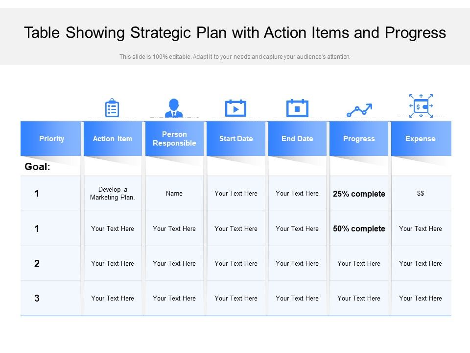 Table_Showing_Strategic_Plan_With_Action_Items_And_Progress_Ppt_PowerPoint_Presentation_Gallery_Deck_PDF_Slide_1.jpg