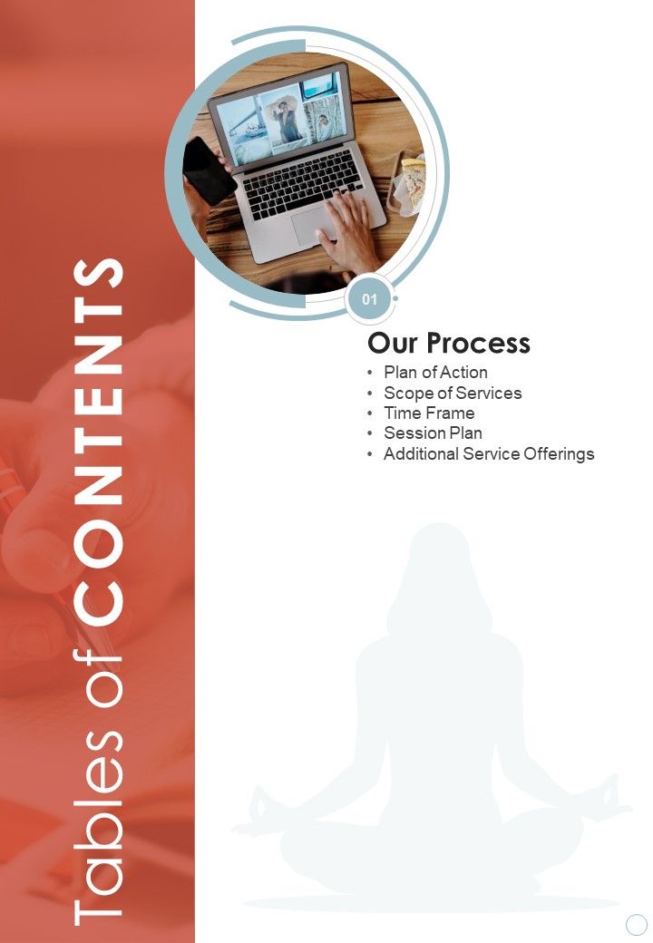Tables Of Contents Staff Psychological Health Session Proposal One Pager Sample Example Document Slide01