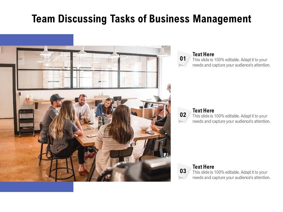 Team_Discussing_Tasks_Of_Business_Management_Ppt_PowerPoint_Presentation_File_Gridlines_PDF_Slide_1.jpg