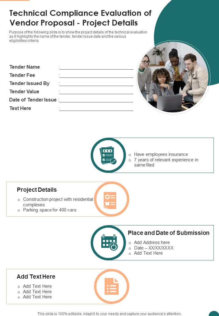 Technical_Compliance_Evaluation_Of_Vendor_Proposal_Project_Details_One_Pager_Sample_Example_Document_Slide_1.jpg