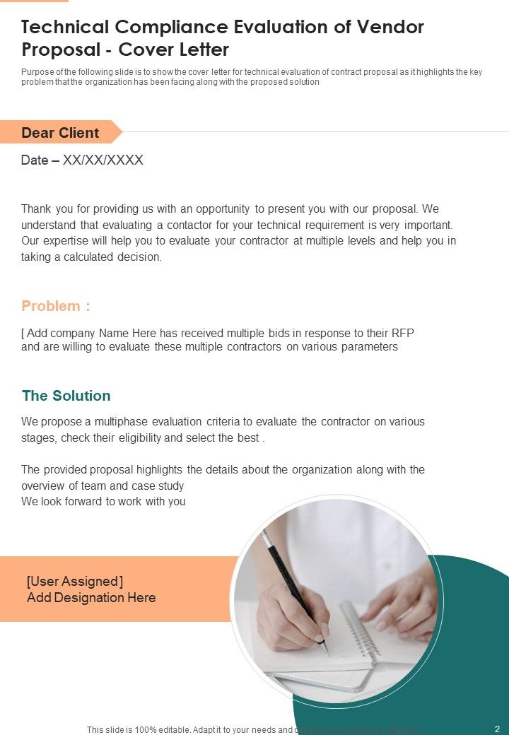 Technological Compliance Evaluation Of Vendor Proposal Example Document Report Doc Pdf Ppt