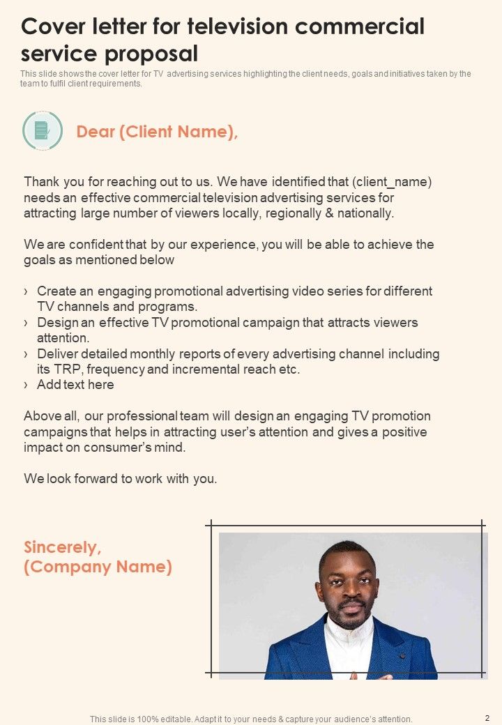 Television Commercial Service Proposal Example Document Report Doc Pdf Ppt