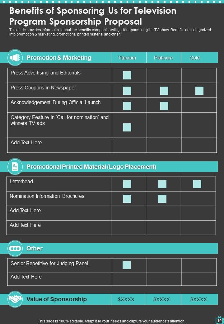 Television Program Sponsorship Proposal Example Document Report Doc Pdf Ppt