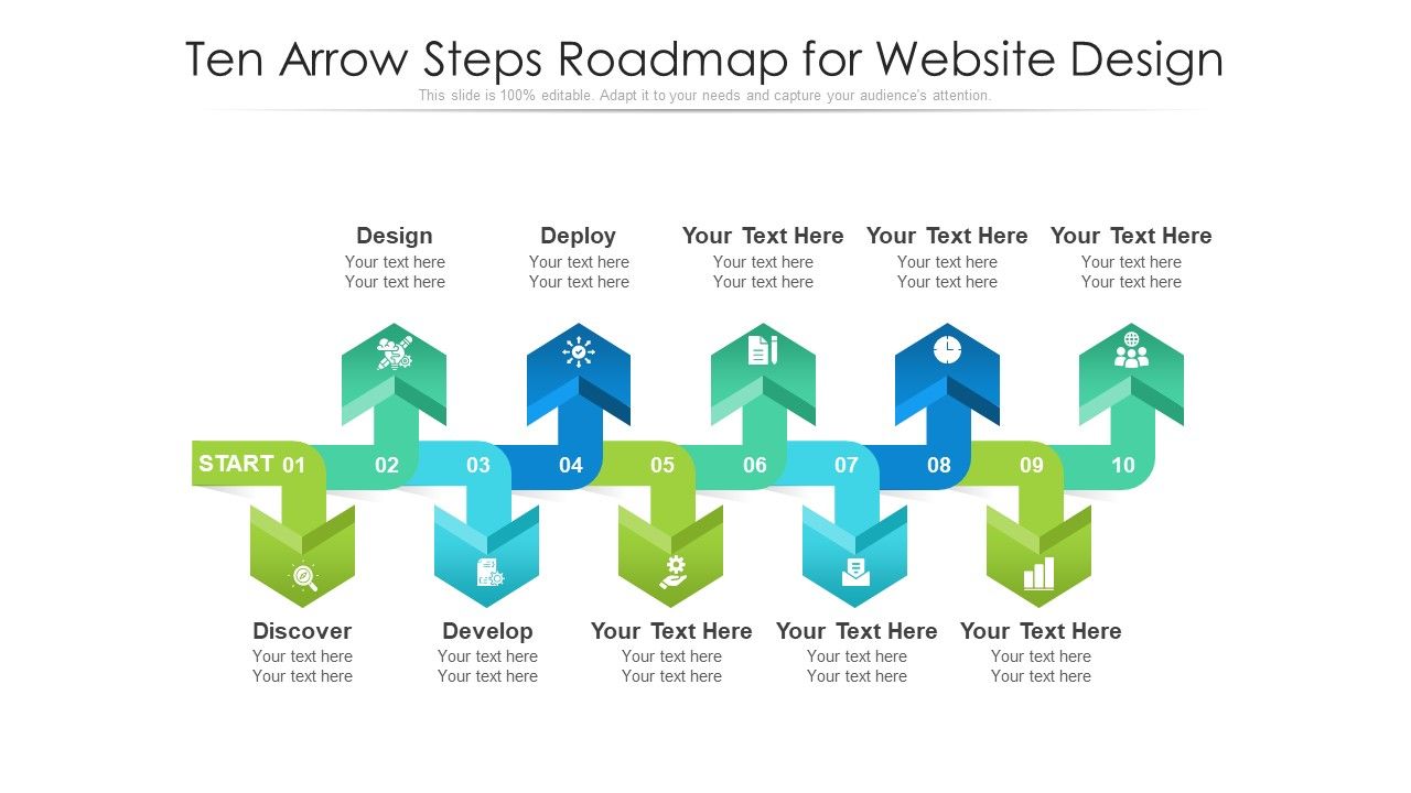 Ten_Arrow_Steps_Roadmap_For_Website_Design_Ppt_PowerPoint_Presentation_File_Outline_PDF_Slide_1.jpg