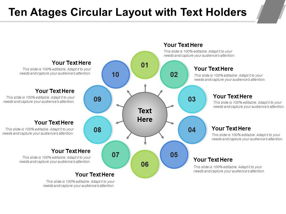 Ten_Atages_Circular_Layout_With_Text_Holders_Ppt_PowerPoint_Presentation_Show_Influencers_PDF_Slide_1.jpg