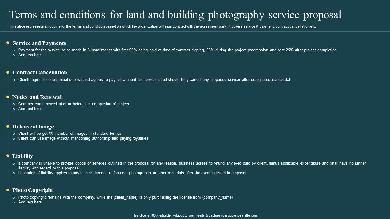 Terms_And_Conditions_For_Land_And_Building_Photography_Service_Proposal_Ppt_Slides_Visual_Aids_PDF_Slide_1.jpg