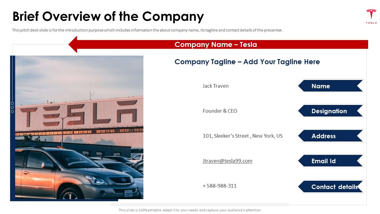 Tesla_Capital_Raising_Elevator_Brief_Overview_Of_The_Company_Ppt_PowerPoint_Presentation_Gallery_Graphics_Template_PDF_Slide_1.jpg