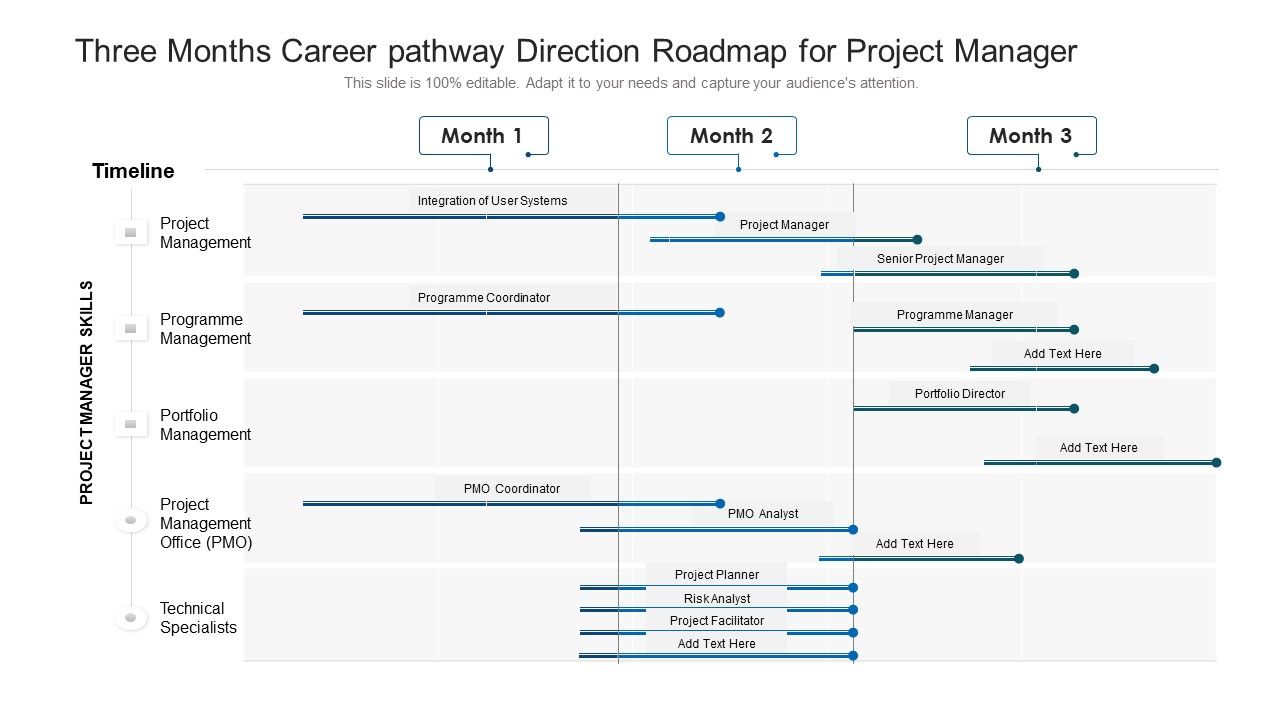 Three_Months_Career_Pathway_Direction_Roadmap_For_Project_Manager_Rules_Slide_1.jpg