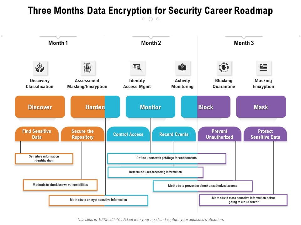Three_Months_Data_Encryption_For_Security_Career_Roadmap_Summary_Slide_1.jpg