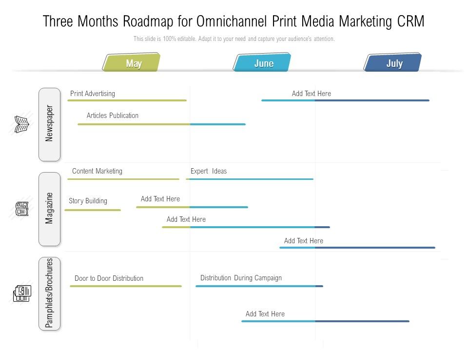 Three_Months_Roadmap_For_Omnichannel_Print_Media_Marketing_CRM_Brochure_Slide_1.jpg