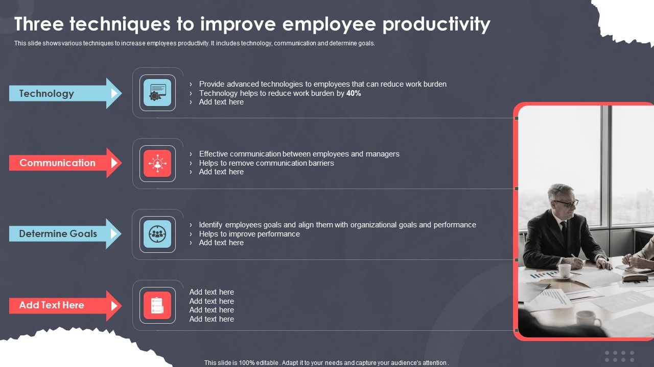 Three_Techniques_To_Improve_Employee_Productivity_Ppt_PowerPoint_Presentation_Pictures_Tips_PDF_Slide_1.jpg