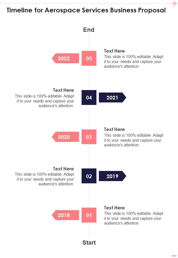 Timeline For Aerospace Services Business Proposal One Pager Sample Example Document Slide01