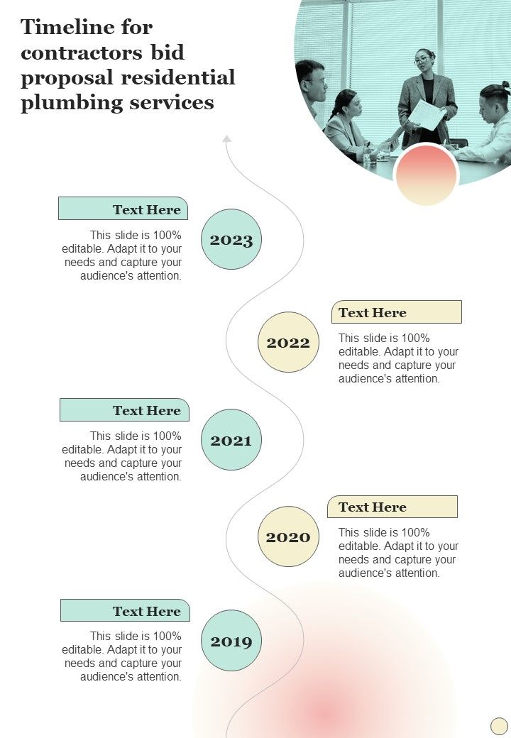 Timeline_For_Contractors_Bid_Proposal_Residential_Plumbing_Services_One_Pager_Sample_Example_Document_Slide_1.jpg