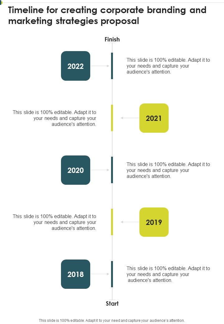 Timeline For Creating Corporate Branding And Marketing Strategies Proposal One Pager Sample Example Document Slide01