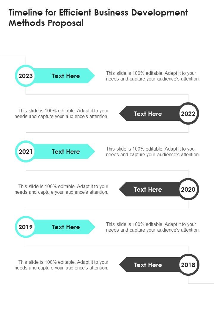 Timeline For Efficient Business Development Methods Proposal One Pager Sample Example Document Slide01