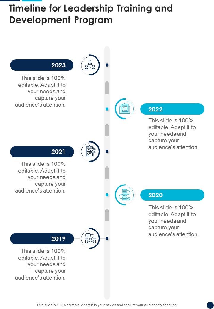 Timeline For Leadership Training And Development Program One Pager Sample Example Document Slide01