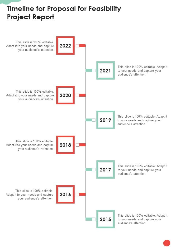 Timeline For Proposal For Feasibility Project Report One Pager Sample Example Document Slide01