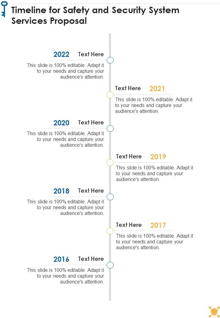 Timeline For Safety And Security System Services Proposal One Pager Sample Example Document One Pager Sample Example Document Slide01