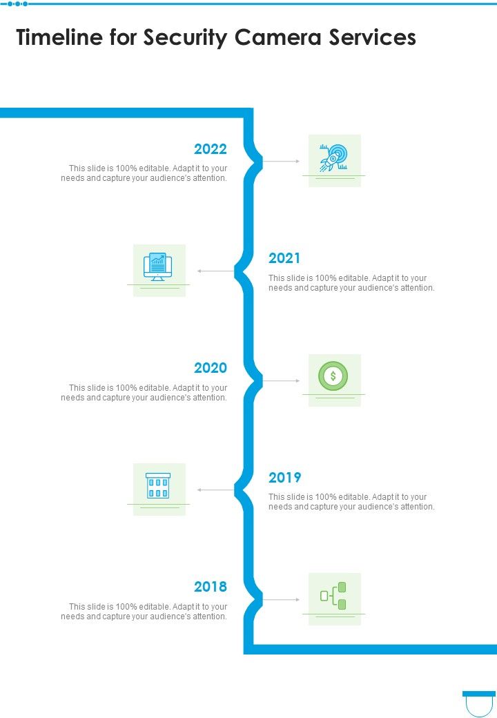 Timeline For Security Camera Services One Pager Sample Example Document Slide01