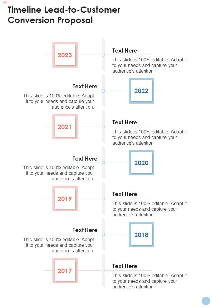 Timeline Lead To Customer Conversion Proposal One Pager Sample Example Document Slide01