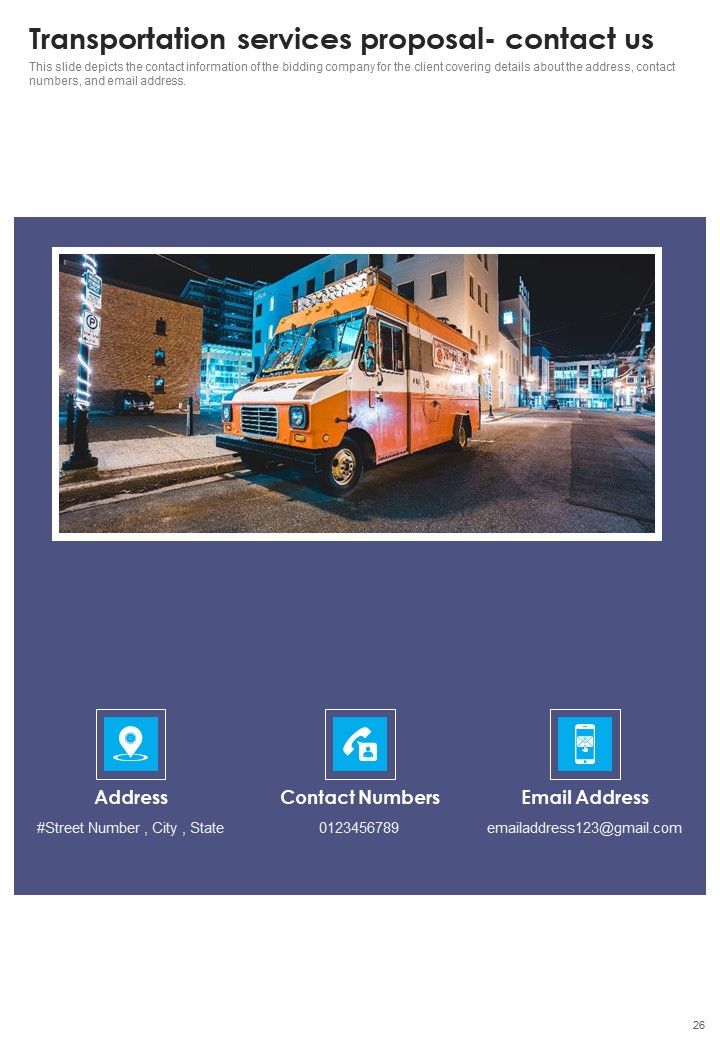 Transportation Services Proposal Example Document Report Doc Pdf Ppt
