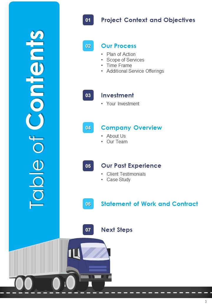 Transportation Services Proposal Example Document Report Doc Pdf Ppt