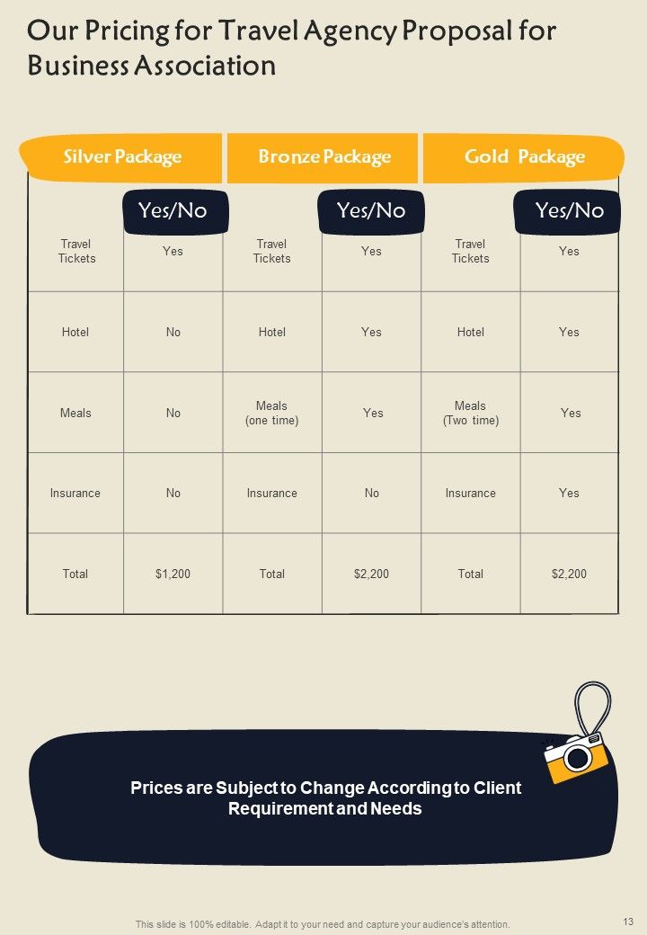 Travel Agency Proposal For Business Association Example Document Report Doc Pdf Ppt