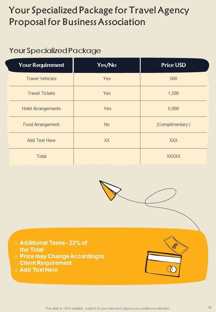 Travel Agency Proposal For Business Association Example Document Report Doc Pdf Ppt